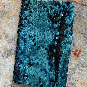 BCBG Max Azria blue sequin clutch